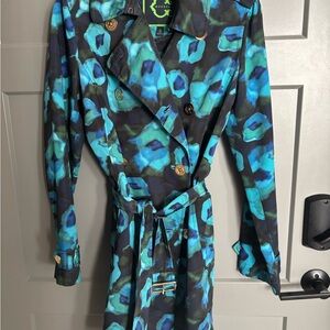 C. Wonder Teal and Black Floral Coat